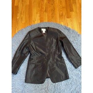 Tally Taylor Vintage Black Slinky Silky Blazer Size 8